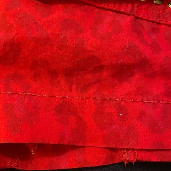 SOCIETA Italian Pencil Skirt Women's 40 US 4 Red Leopard Bling Animal Print - Picture 6 of 6